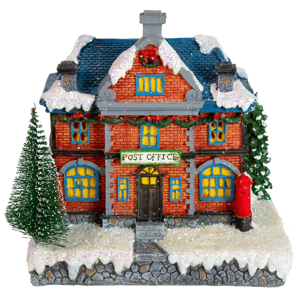 Northlight 7in. LED Post Office Christmas Village Decoration - image 