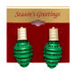 Green Crystal Christmas Tree Light Bulb Earrings - image 2