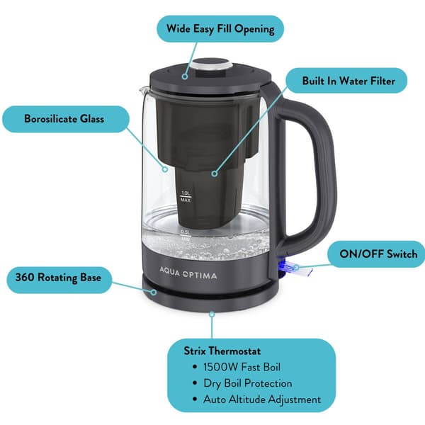 Aqua Optima Electric Kettle w/ Water Filter