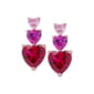 Gianni Argento Lab Grown Ruby Ombre Graduated Heart Drop Earrings - image 1