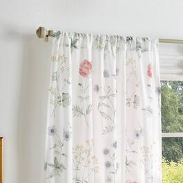 Martha Stewart Garden Print Pole Top Sheer Curtains