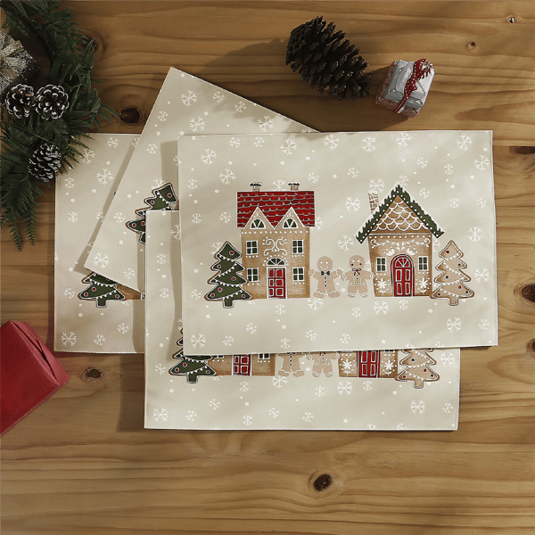 Avanti Linens Gingerbread Village Placemats - Set of 4