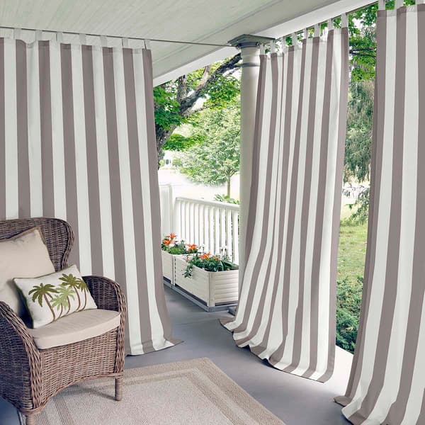 Elrene Highland Stripe Indoor/Outdoor Window Curtain - image 