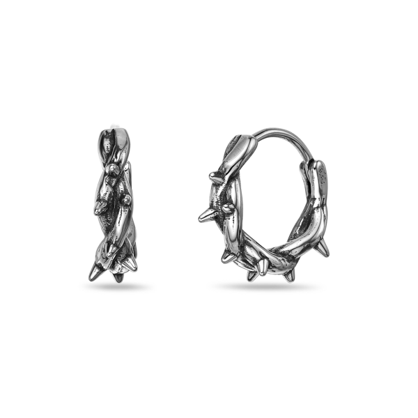 Mens Lynx Stainless Steel Hoop Earrings - image 