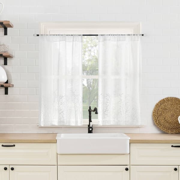 Moria Embroidered Tier Kitchen Curtains - image 