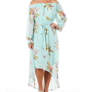 Short Sleeve High Low Button Down Chiffon Dress