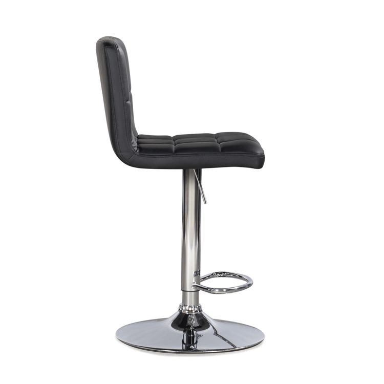 Linon Home Decor Brandt Black Faux Leather Adjustable Barstool