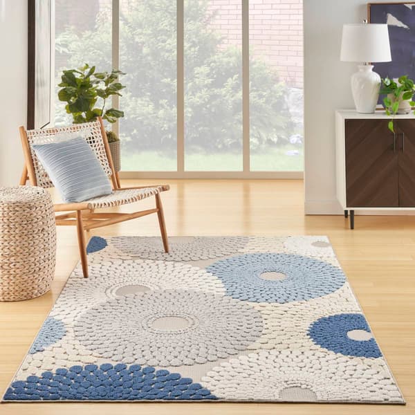 Nourison Aloha Circular Tear Drops Indoor/Outdoor Area Rug