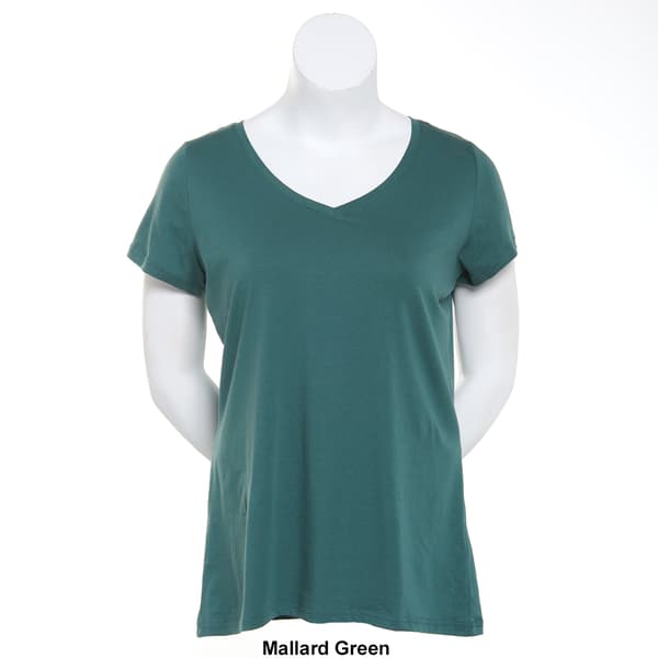 Juniors Plus Aveto Short Sleeve V-Neck Basic Tee