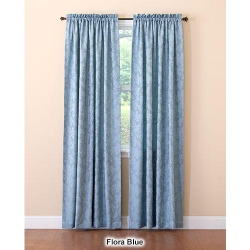 Flora Leaf Jacquard Rod Pocket Curtain Panel