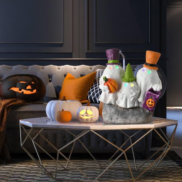 National Tree 15in. LED Colorful Hats Ghost Trio Décor