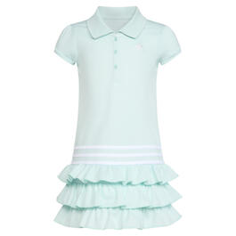 Girls &#40;4-6x&#41; adidas&#174; Short Sleeve Ruffled Hem Polo Dress