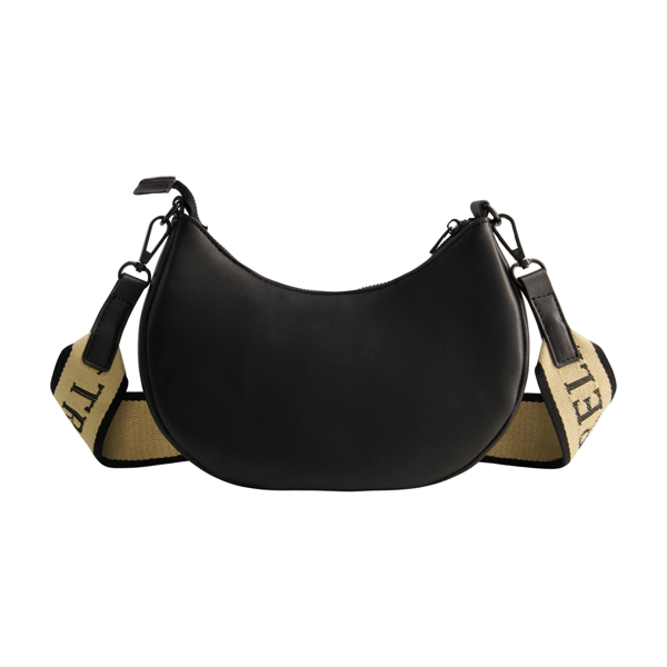 True Religion Logo Strap Crescent Hobo Bag