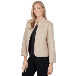 Womens Alfred Dunner Cityscape Textured Open Front Blaze