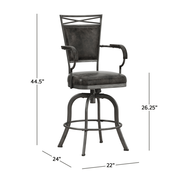 HH2 Home Bridgetown Tilt Upholstered Counter Height Swivel Stool