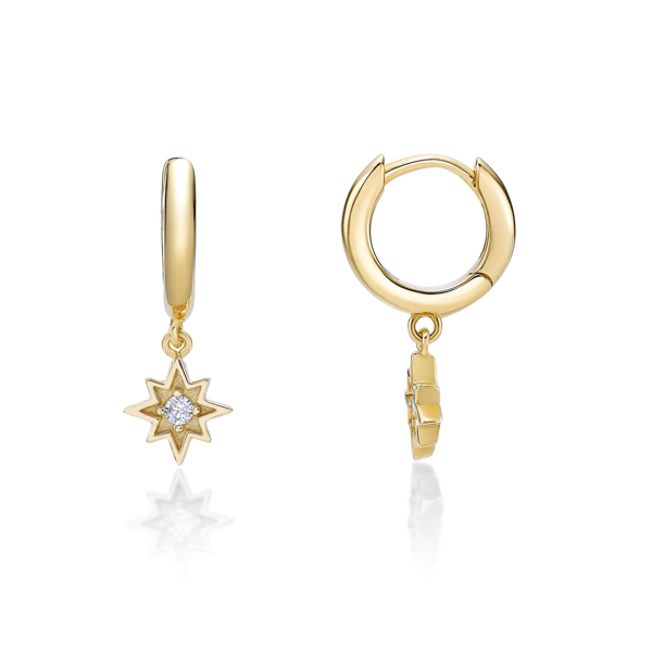 Brilliant Grown 18kt. Gold-Plated Lab-Grown Diamond Star Earrings