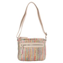 Bueno Striped Straw Top Zip Minibag