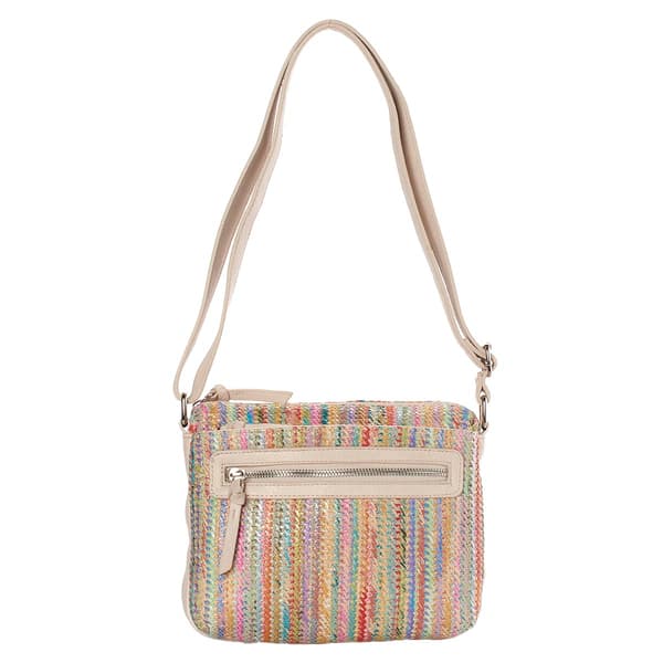 Bueno Striped Straw Top Zip Minibag - image 