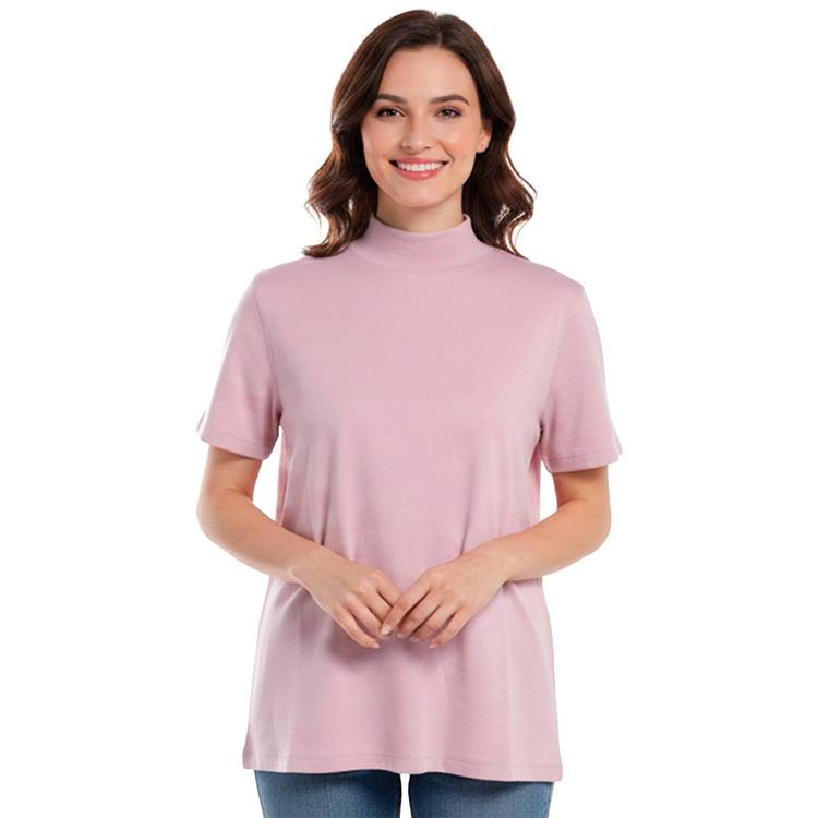 Womens Hasting & Smith Short Sleeve Mock Neck Tee