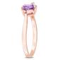 Rose Gold Plated Amethyst & Diamond Accent Heart Ring - image 3