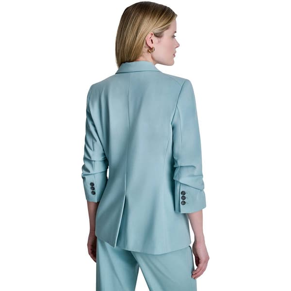 Womens DKNY 3/4 Sleeve One Button Flap Pocket Blazer