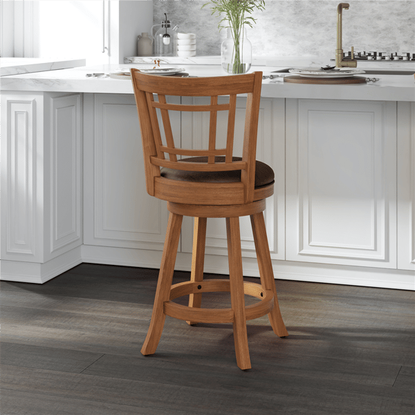 HH2 Home Fairfox Wood Counter Height Swivel Stool