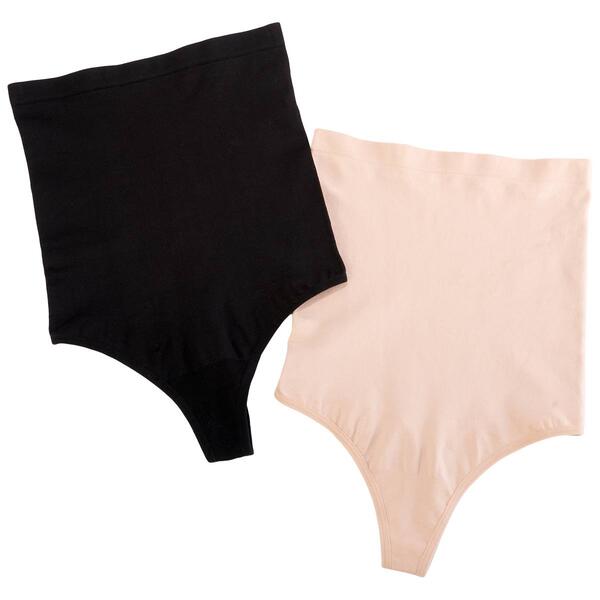 Womens Skinnygirl 2pk. Shaping High Waist Thong Panties SG7170 - image 