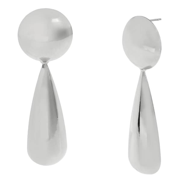 Steve Madden Rhodium Puffy Teardrop Earrings