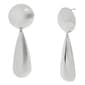 Steve Madden Rhodium Puffy Teardrop Earrings - image 1