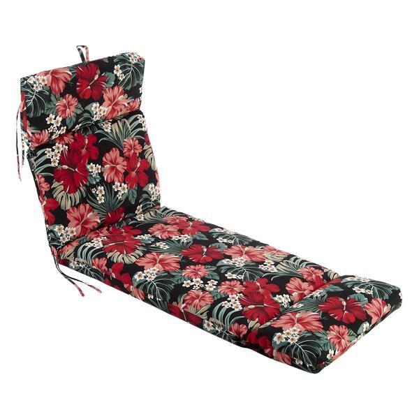 Jordan Manufacturing Chaise Cushion - Black/Red Floral - image 