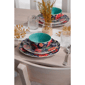 222 Fifth Chintz 12pc. Blue Porcelain Gold Trim Dinnerware Set - image 4