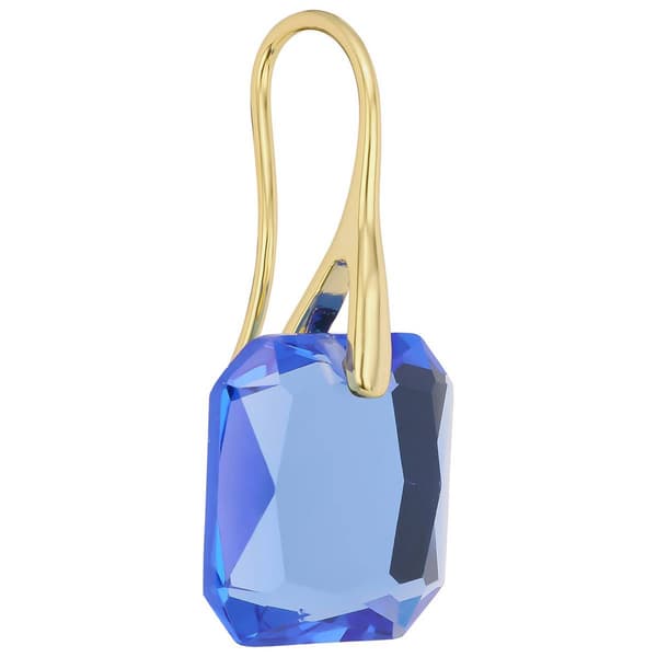 Athra 14kt. Gold over Brass & Blue Crystal Drop Earrings