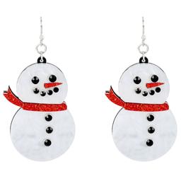 Resin Snowman Drop Earrings