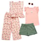 Girls (4-6x) Little Lass 4pc. Printed Tops w/Shorts & Culotte Set - image 2