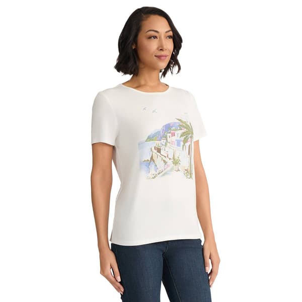 Womens Jones New York Short Sleeve Scenic Tee