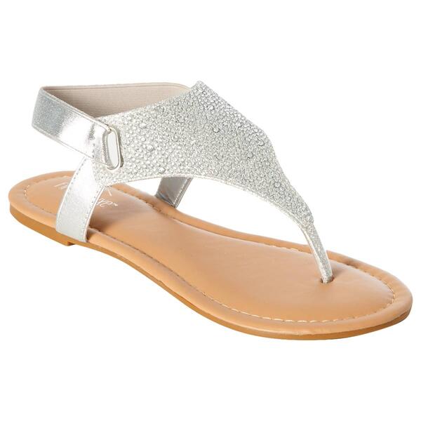 Womens Fifth & Luxe Glitter Mesh Rhinestone Thong Sandals - image 