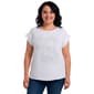 Plus Size Cocomo Short Sleeve Airflow Studded Palm Tree Blouse - image 1