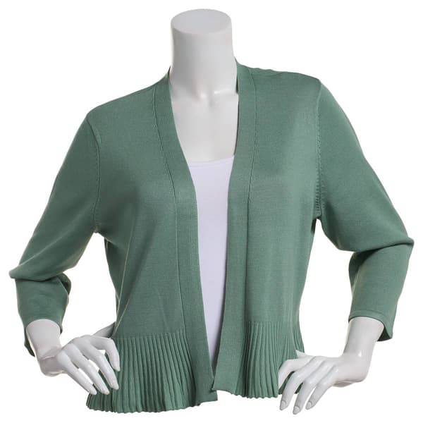 Womens 89th & Madison 3/4 Sleeve Solid Cropped Cardigan - image 