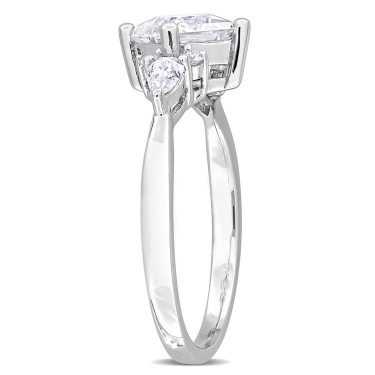 Sterling Silver 1 2/5ctw. White Moissanite Engagement Ring