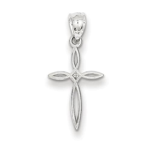 Gold Classics&#40;tm&#41; 14kt. White Gold Passion Cross Charm - image 