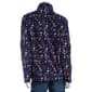 Womens Lands End Floral Powder Fleece 1/4 Zip Sweatshirt - Navy - image 3
