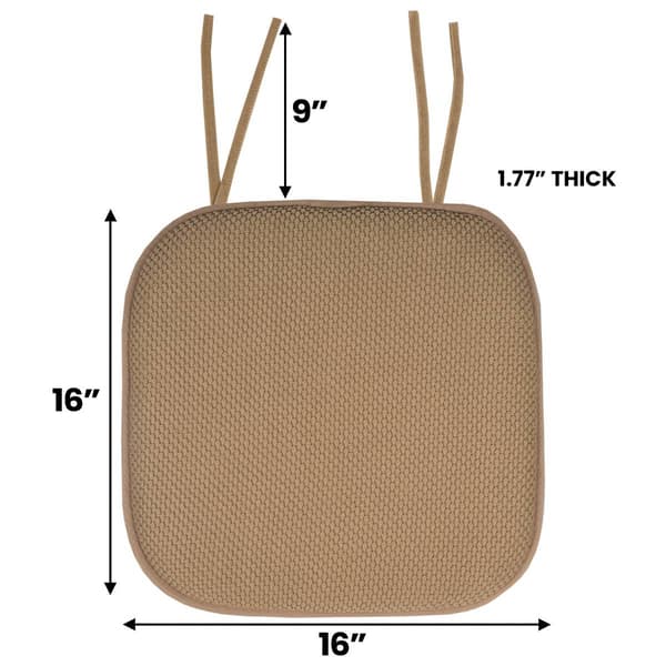 Sweet Home Collection Honeycomb Memory Foam Chair Pads w/ Ties