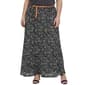 Plus Size NY Collection Chiffon Printed Longer Skirt With Belt - image 1