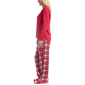 Womens Goodnight Kiss Cozy Up 3pc. Red Plaid Pajama Set - image 3
