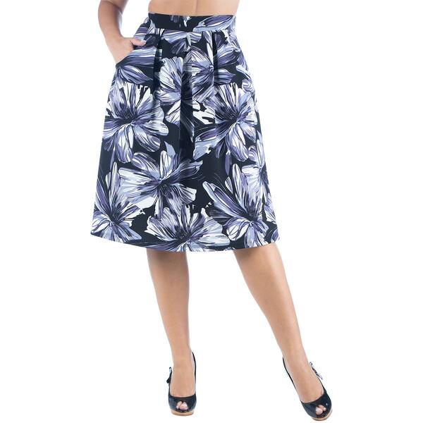 Plus Size 24/7 Comfort Apparel Classic Skirt With Pockets - image 