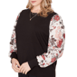 Plus Size Emaline Dusted Petals Floral Bishop Sleeve Sweater - image 5