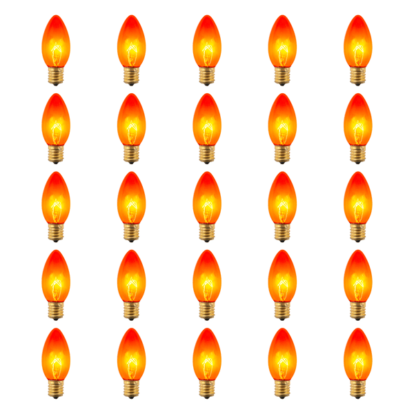 Northlight 25pc. C9 Orange Christmas Replacement Bulbs