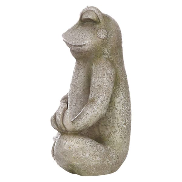Hi-Line Gift Frog Sitting in Lotus Position Garden Statue