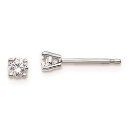 Pure Fire 14kt. White Gold 1/10ctw. 4-Prong Diamond Stud Earrings