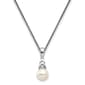Gemstone Classics&#40;tm&#41; 14kt. White Gold Pearl Diamond Necklace - image 1
